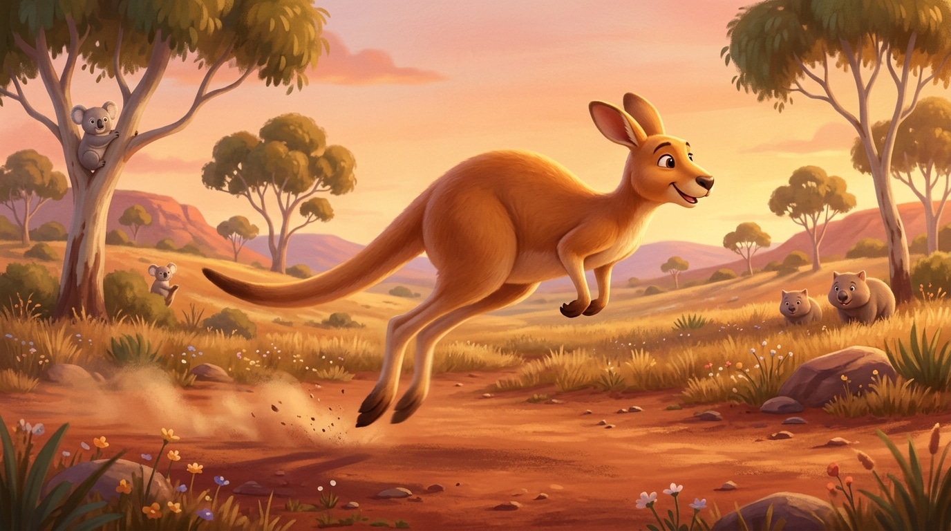 Close-up of kangaroo's tail during jumping sequence, showing balance function